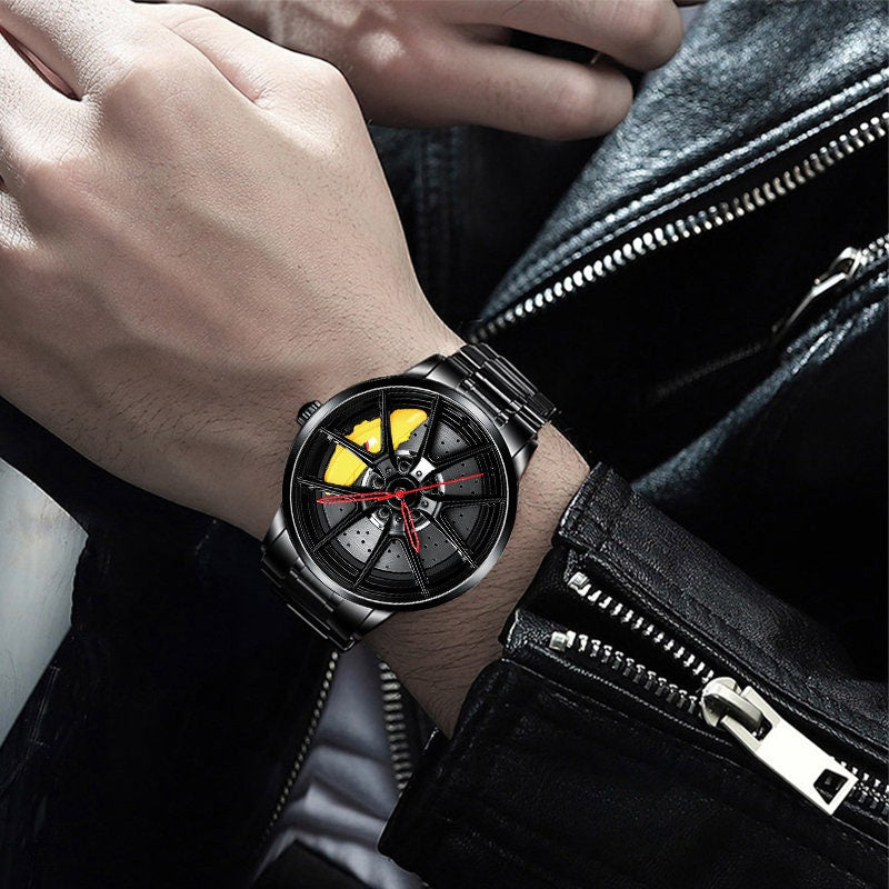 Montre de roue en alliage statique jaune BMW M3 Power, accessoires pour passionnés de voitures