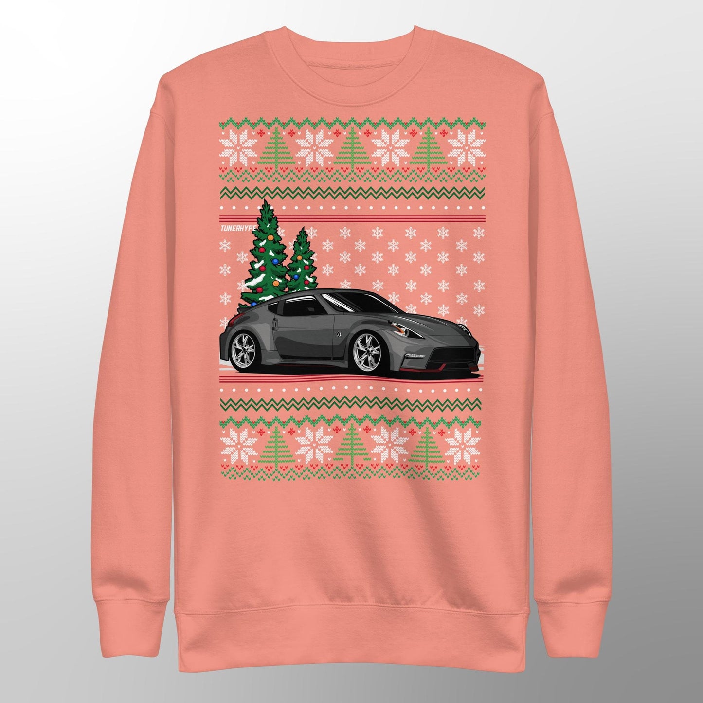 Pull de Noël moche - Nissan 370z en gris - Pull de Noël moche - Cadeau de vacances pour les passionnés de voitures, Cadeau de Noël amusant, Cadeau Nissan - Cadeau 350z