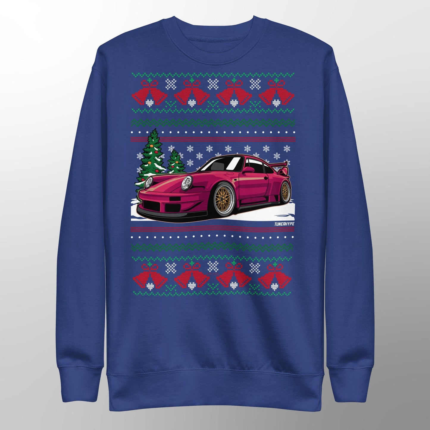 Pull de Noël moche - Porsche 911 964 en rouge - Pull de Noël moche - Cadeau de Noël pour les amateurs de voitures, Cadeau de Noël amusant, Cadeau Porsche, Cadeau 911