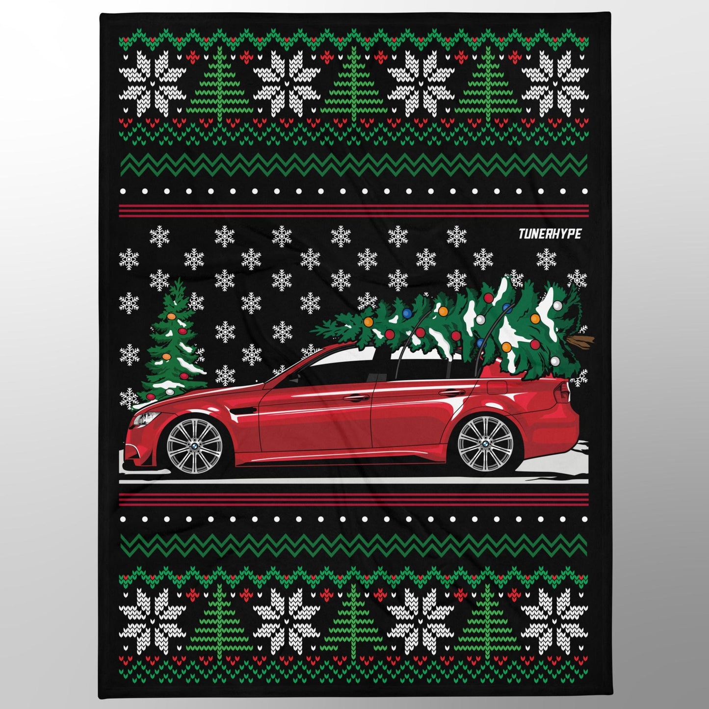 Couverture de Noël moche - BMW E90 M3 - Pull de Noël moche, Cadeau de vacances pour les amateurs de voitures, Cadeau de Noël amusant, Pull de Noël moche, Cadeau BMW