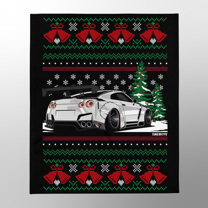 Couverture de Noël moche - Nissan Skyline R35 GTR - Pull de Noël moche, cadeau de vacances pour les amateurs de voitures, cadeau de Noël amusant, pull de Noël moche