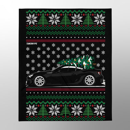 Couverture de Noël moche - Subaru BRZ / Toyota 86-FRS en noir - Pull de Noël moche, cadeau de vacances pour les amateurs de voitures, cadeau de Noël amusant, Noël moche