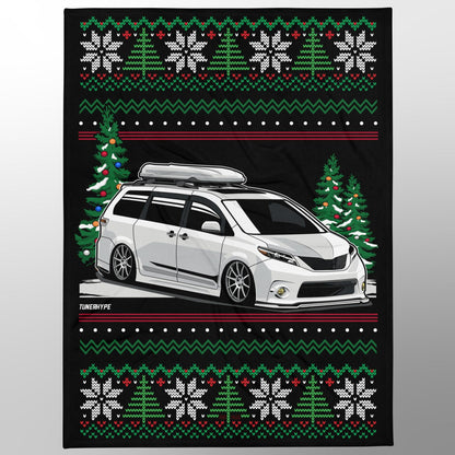 Ugly Christmas Blanket - Toyota Sienna AIR'd OUT - Ugly Xmas Sweater, Car Guy Holiday Gift, Funny Christmas Gift, Ugly Christmas Sweater