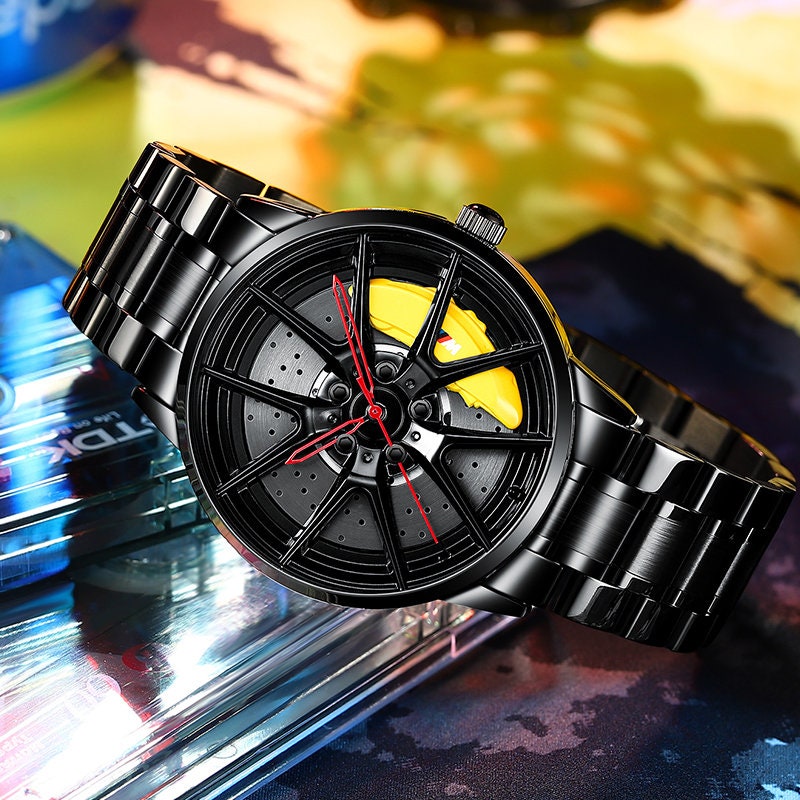 Montre de roue en alliage statique jaune BMW M3 Power, accessoires pour passionnés de voitures