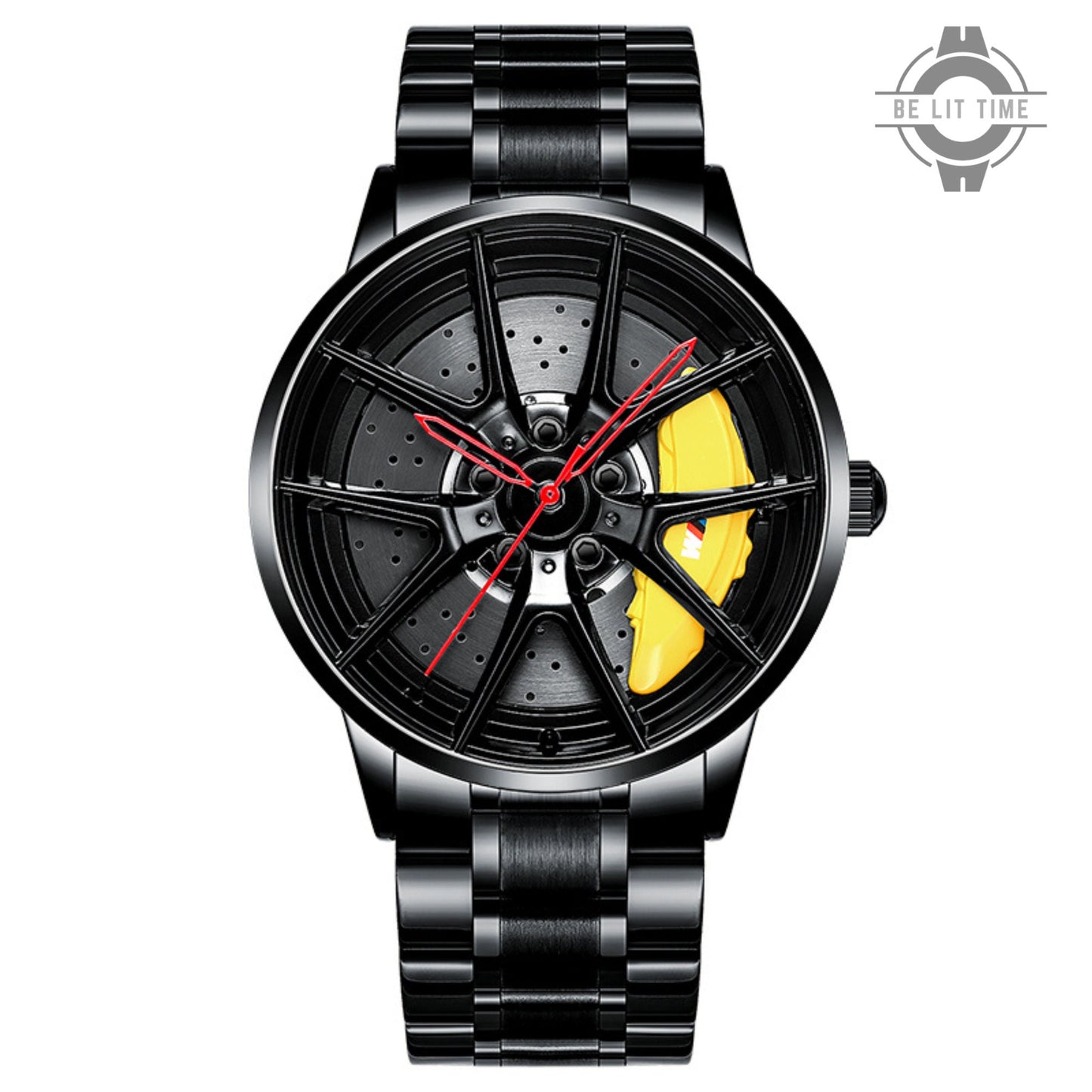 Montre de roue en alliage statique jaune BMW M3 Power, accessoires pour passionnés de voitures