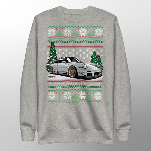 Pull de Noël moche - Porsche 911 964 en gris - Pull de Noël moche - Cadeau de Noël pour passionné de voitures, Cadeau de Noël amusant, Cadeau 911, Cadeau Porsche