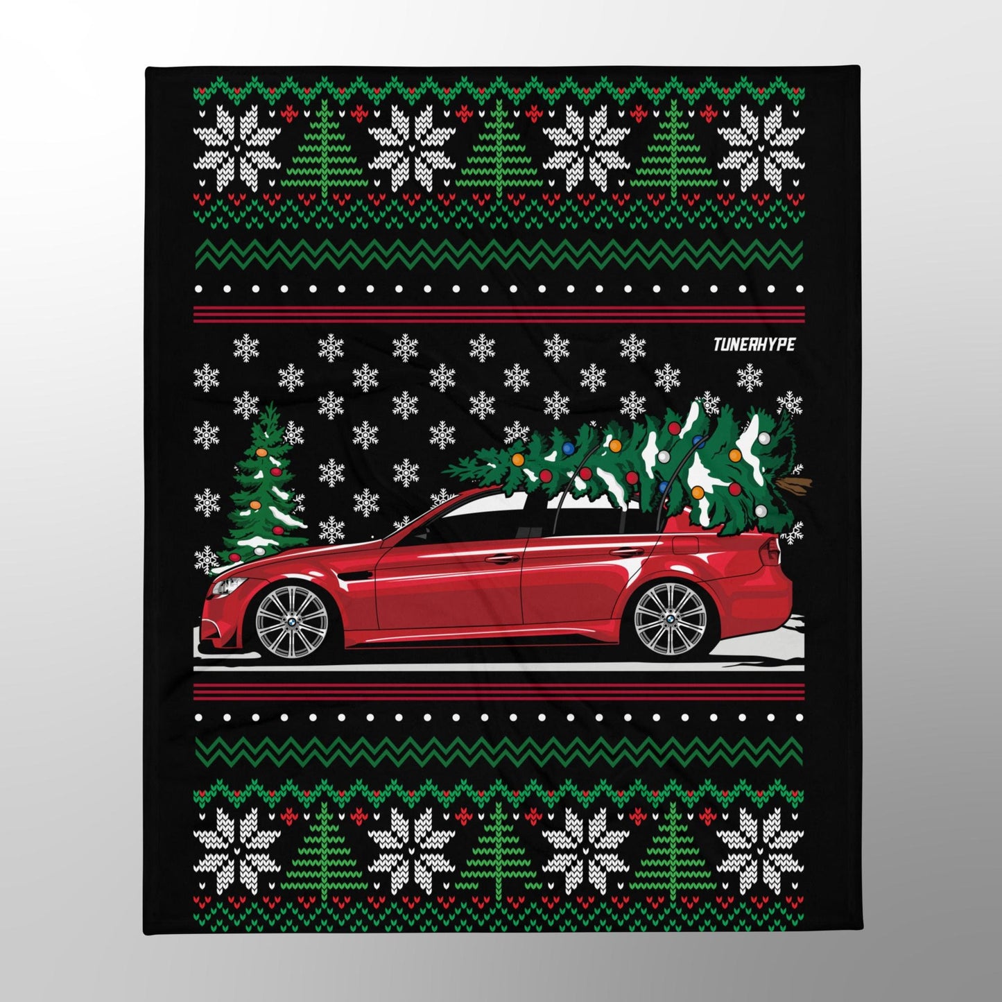 Couverture de Noël moche - BMW E90 M3 - Pull de Noël moche, Cadeau de vacances pour les amateurs de voitures, Cadeau de Noël amusant, Pull de Noël moche, Cadeau BMW