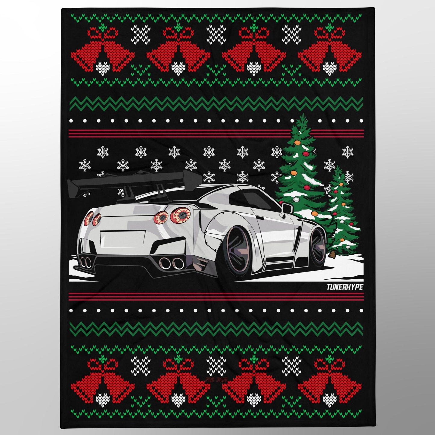 Couverture de Noël moche - Nissan Skyline R35 GTR - Pull de Noël moche, cadeau de vacances pour les amateurs de voitures, cadeau de Noël amusant, pull de Noël moche