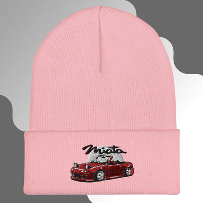 Bonnet Mazda Miata rouge brodé