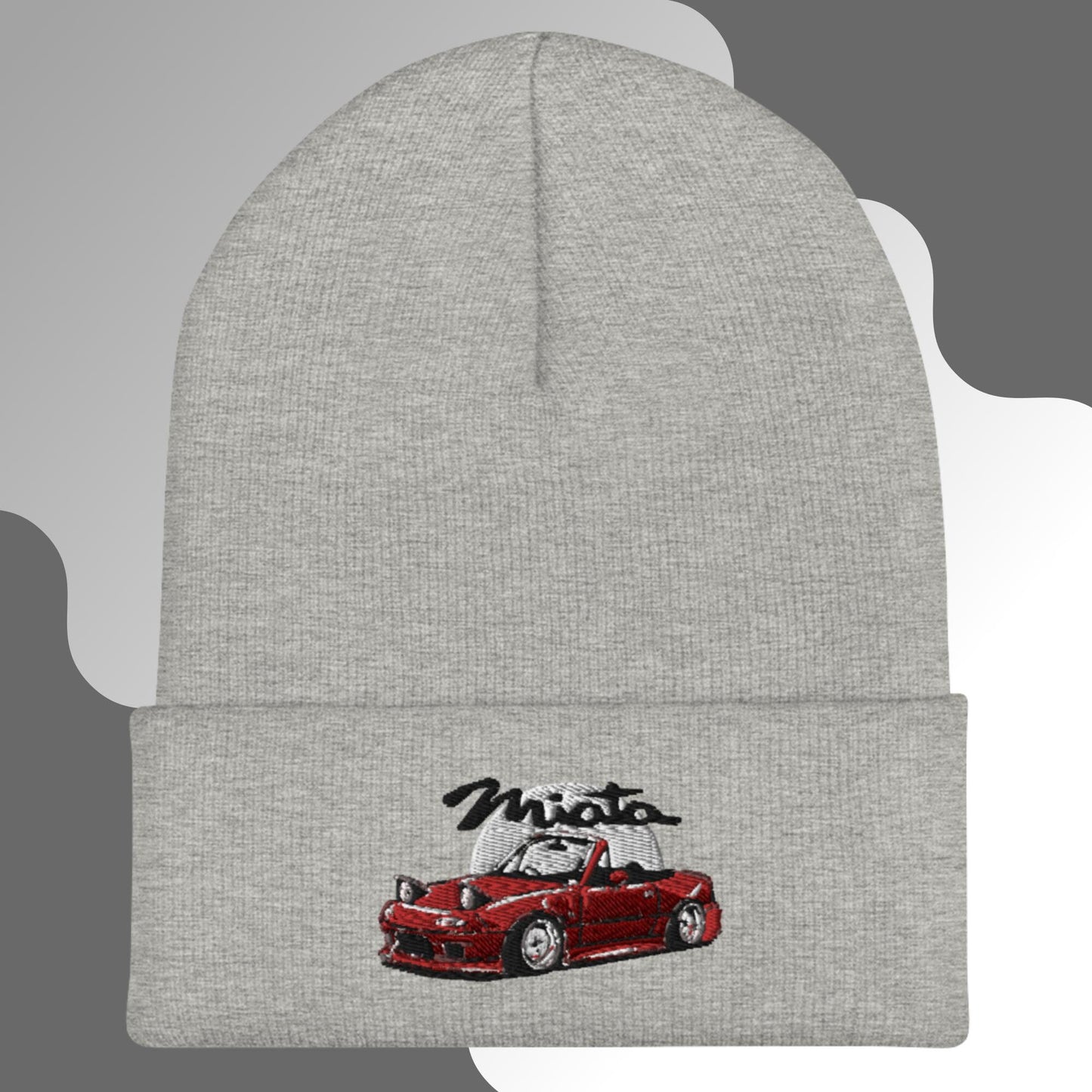 Bonnet Mazda Miata rouge brodé