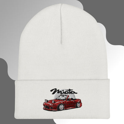 Bonnet Mazda Miata rouge brodé