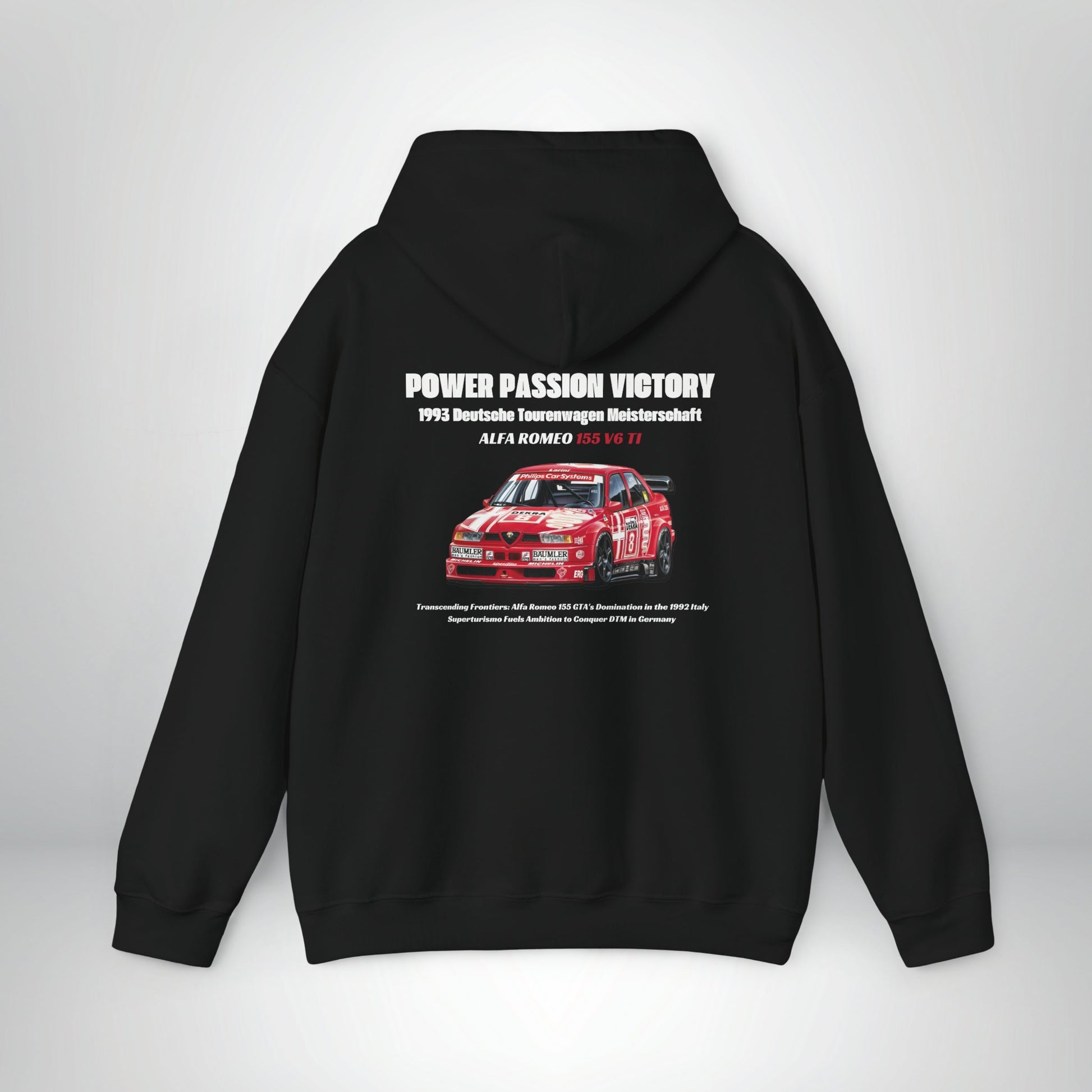 Alfa Romeo 155 V6 TI Vintage Graphic Hoodie - DTM Racing - Racing Car Hoodie, Retro Racing Car Shirt, Unisex Heavy Blend Hoodie