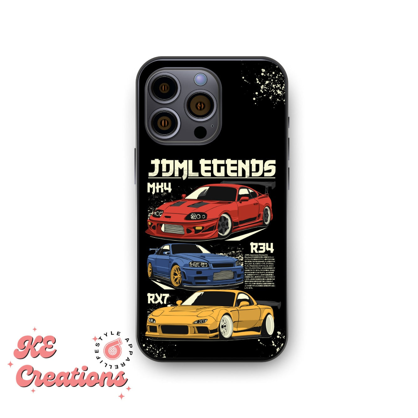 Coque personnalisée JDM Eclipse pour iPhone 13, 14 et 15 | Pro, Pro Max, Plus, Mini