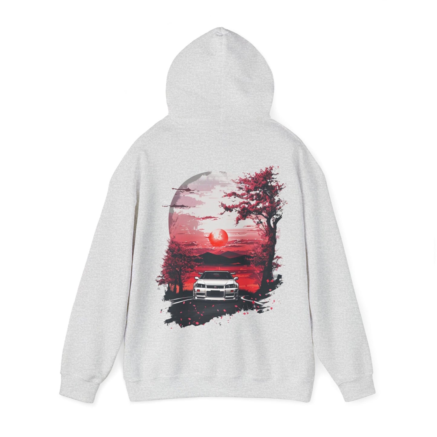 Jdm Hoodie | R34 GTR Hoodie | Sunset Mountains Design | Cars | Gift For Him