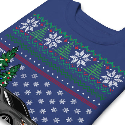 Pull de Noël moche - Nissan 370z en gris - Pull de Noël moche - Cadeau de vacances pour les passionnés de voitures, Cadeau de Noël amusant, Cadeau Nissan - Cadeau 350z