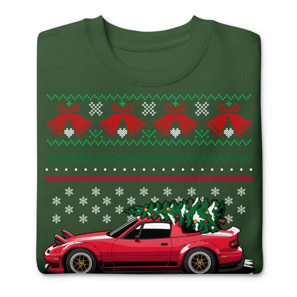 Pull de Noël moche - Mazda Miata - Pull de Noël moche - Cadeau de Noël pour les passionnés de voitures, Cadeau de Noël amusant, Cadeau Miata, Cadeau RX7