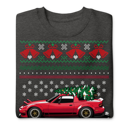 Pull de Noël moche - Mazda Miata - Pull de Noël moche - Cadeau de Noël pour les passionnés de voitures, Cadeau de Noël amusant, Cadeau Miata, Cadeau RX7