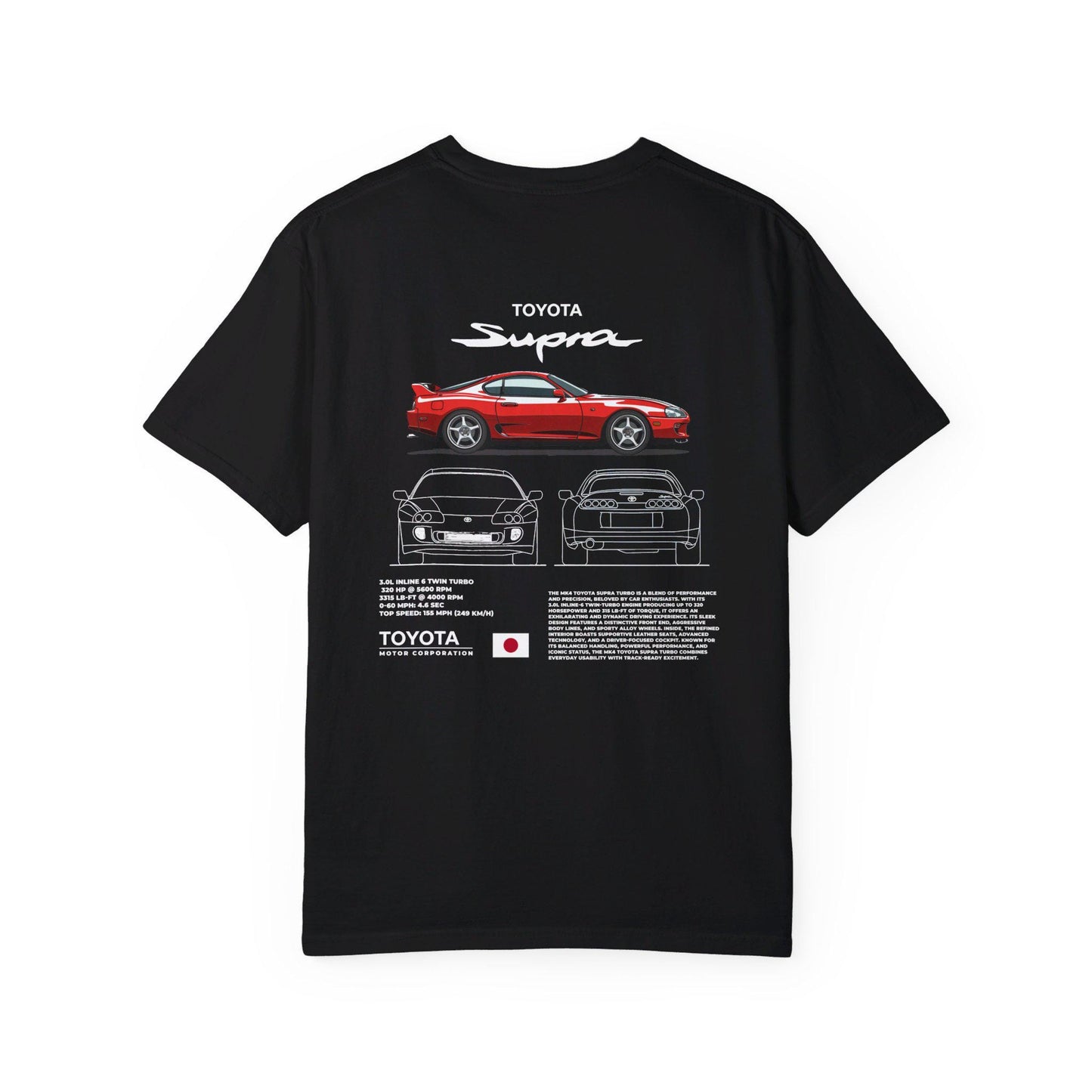 Toyota Supra MK4 Spec Tee - Boosted Gear Co, JDM Legend Shirt, Cool Unisex Tee, Casual Car Top, Unique Graphic Sports Car Apparel