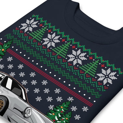 Ugly Christmas Sweater - Porsche 911 964 in Grey - Ugly Xmas Sweater - Car Guy Holiday Gift, Funny Christmas Gift, 911 Gift, Porsche Gift