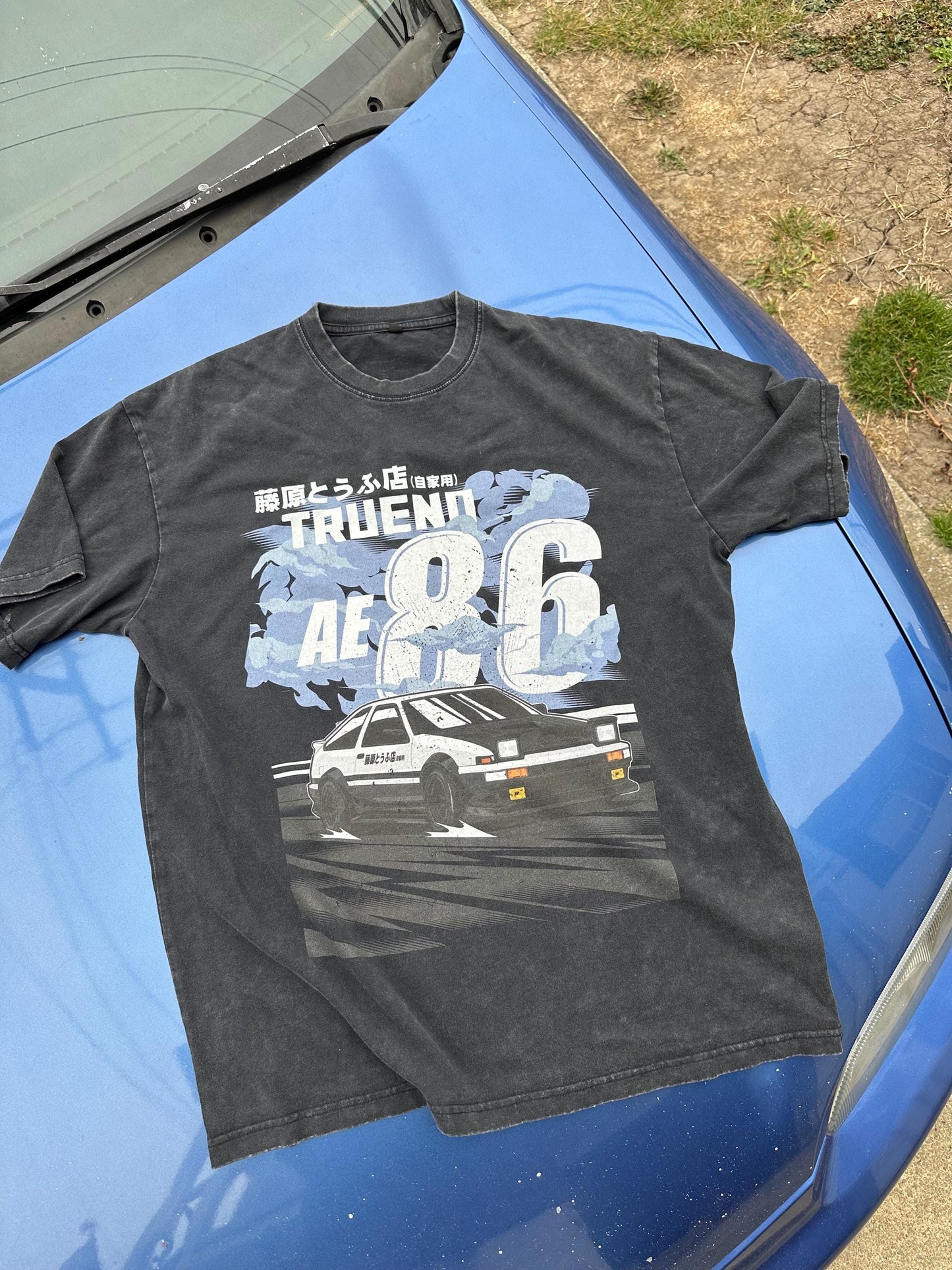 Trueno AE86 Toyota Vintage T-Shirt - Oversize and Heavyweight - Car Guy Holiday Gift - JDM Shirt, Toyota 86, Initial D Shirt, Takumi